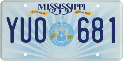 MS license plate YUO681