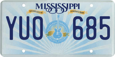 MS license plate YUO685