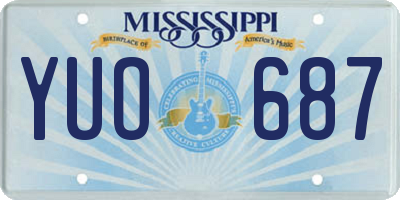 MS license plate YUO687