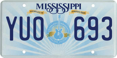 MS license plate YUO693