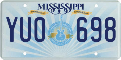 MS license plate YUO698
