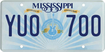 MS license plate YUO700