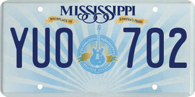 MS license plate YUO702