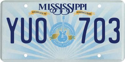 MS license plate YUO703