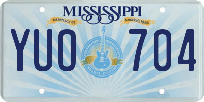 MS license plate YUO704