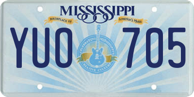 MS license plate YUO705