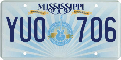 MS license plate YUO706