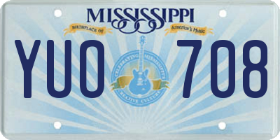 MS license plate YUO708