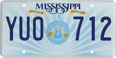 MS license plate YUO712