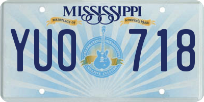 MS license plate YUO718