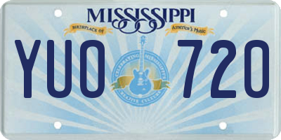 MS license plate YUO720