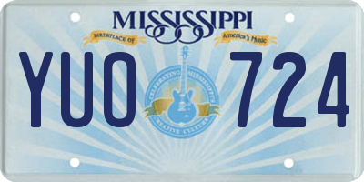MS license plate YUO724