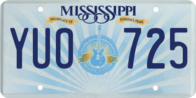 MS license plate YUO725