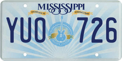 MS license plate YUO726
