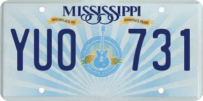 MS license plate YUO731
