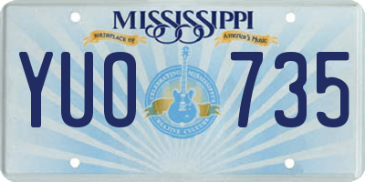 MS license plate YUO735