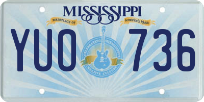 MS license plate YUO736