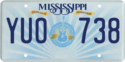 MS license plate YUO738