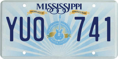MS license plate YUO741