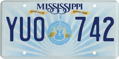 MS license plate YUO742