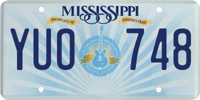 MS license plate YUO748