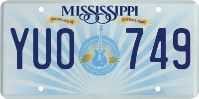 MS license plate YUO749