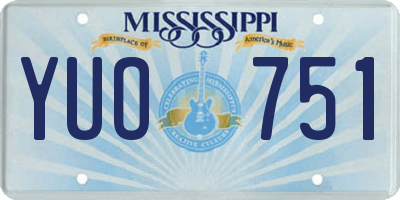 MS license plate YUO751