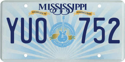 MS license plate YUO752