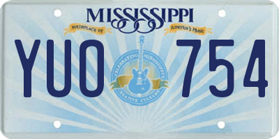 MS license plate YUO754