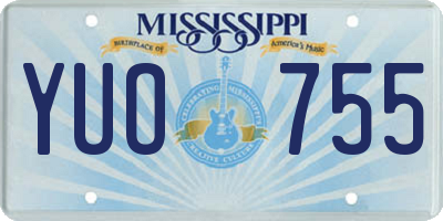 MS license plate YUO755