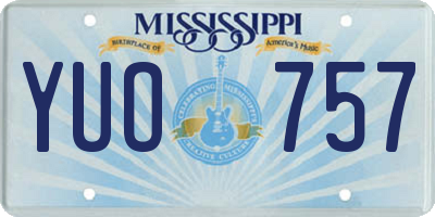 MS license plate YUO757
