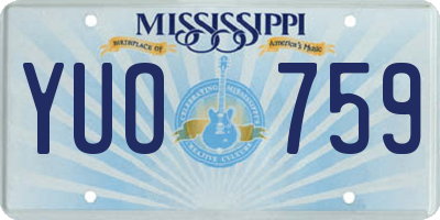 MS license plate YUO759