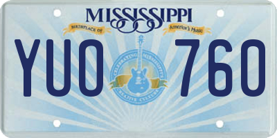 MS license plate YUO760
