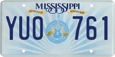 MS license plate YUO761