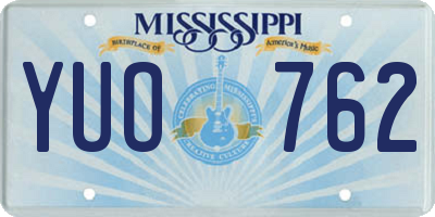 MS license plate YUO762