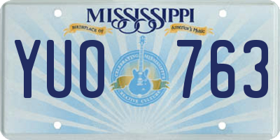 MS license plate YUO763