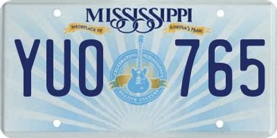 MS license plate YUO765
