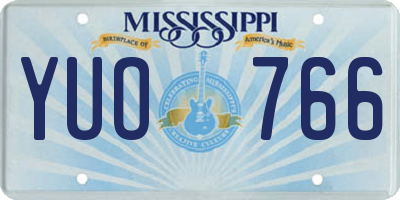 MS license plate YUO766