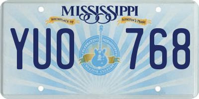 MS license plate YUO768