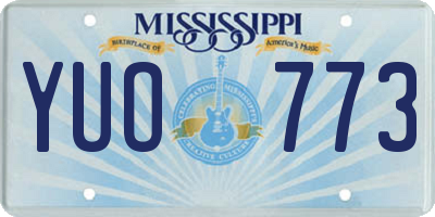MS license plate YUO773
