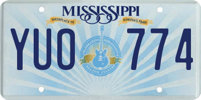 MS license plate YUO774
