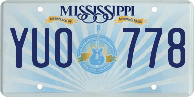MS license plate YUO778
