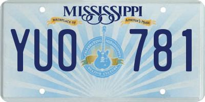 MS license plate YUO781