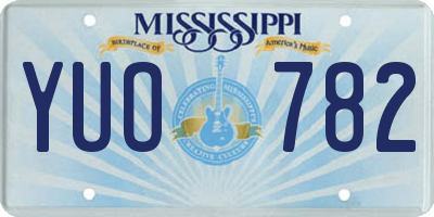 MS license plate YUO782
