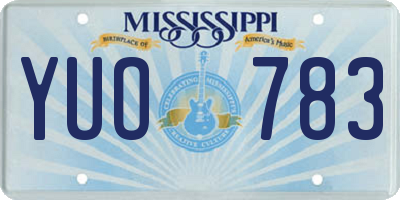 MS license plate YUO783