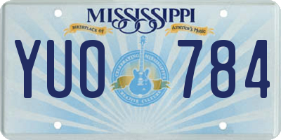 MS license plate YUO784
