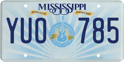 MS license plate YUO785