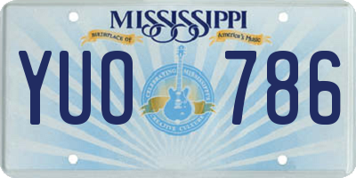 MS license plate YUO786