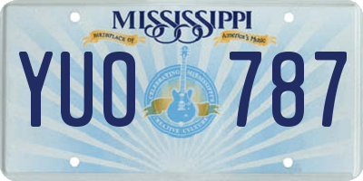 MS license plate YUO787