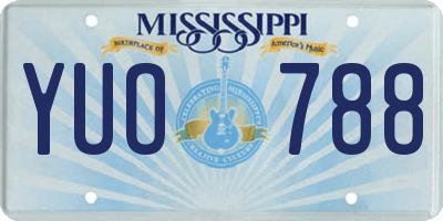 MS license plate YUO788